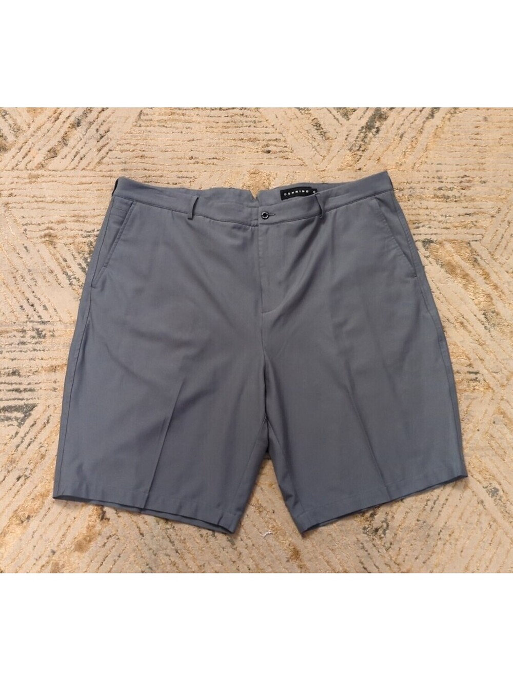 Dunning Men's Gray Flat Front Athletic Golf Shorts Size 42